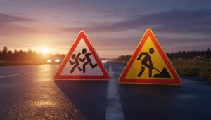 Що спільного у цих двох дорожніх знаків: знаки 1.33 «Діти» та 1.37 «Дорожні роботи»